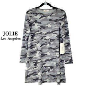 Jolie Los Angeles Gray Camo Lightweight Tunic Loose Fit Top. NWT * Size ~ SM *